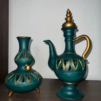 گلاب پاش و فانوس سفالی،شکلات خوری رزین،شکلات خوری