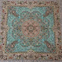 ست رومیزی ورانر ترمه رنگ ابی فیروزه ای