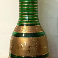 تنگ قلیان کریستال بوهمیا قدیمی با تزیین آب طلا