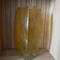 گلدان شیشه ای طرح طلایی