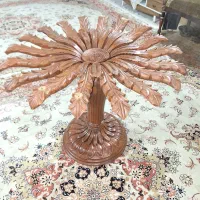 میز ناهارخوری ۴نفره حکاکی شده طرح نخل چوب گردو