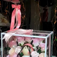 باکس گل شیشه ایی،  نوزادی، هدیه