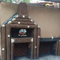 شومینه آبنما کباب پز نمای خانه باغ نرده آلاچیق