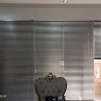 پرده کرکره ای نقره ای براق ضخیم فلزی