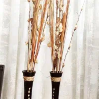 گل مصنوعی با گلدان چوبی