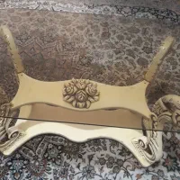 میز جلو مبلی با سه عسلی چوب و شیشه