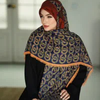 روسری نخ پنبه سیا اسکارف قواره ۱۴۰