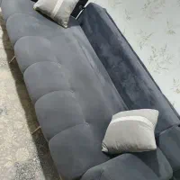مبلمان 8نفره تختخواب شو مبل تخت شو طوسی طلایی