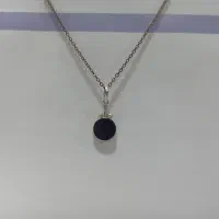 مدال نقره نگین مشکی عیار ۹۲۵ کد محصول ۶۲۵