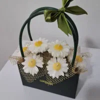 سبد گل دستساز/لونورا/شمع گیاهی با کیفیت/کادو گیفت