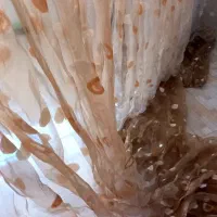 ۱۰  متر  پرده  حریر   شیشه ایی گل  دار