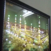 تابلو قاب عکس سبک مذهبی برق دار چراغ دار