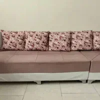مبل ال هشت نفره و تخت خواب تک نفره