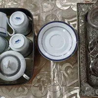 سته فنجون و قوری و قندان