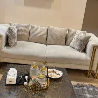 نیم ست راحتی استیل ۵ نفره با میز وسط با رویه سنگ