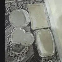 4 عدد سینی استیل سالم تمیز