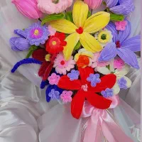 گل های پیپ پاکن و روبانی