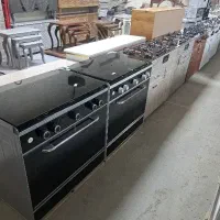 اجاق گاز طرح فر ام دی اف رویه شیشه و استیل