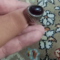انگشتر رکاب دست ساز نقره ۹۲۵ عقیق یمنی
