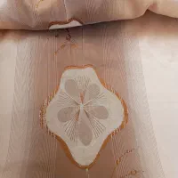 والان پرده توری ساتن با گل مخمل