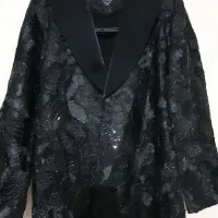 کت تک مزونی  با پارچه ی  پولکی تورک