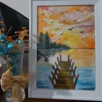 نقاشی غروب آبرنگی، دکوراتیو