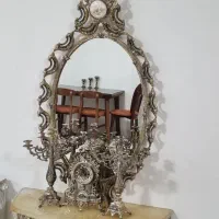 آینه شمعدان  برنج و ساعت زیبا و شیک توافقی