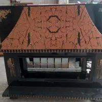 یک شومینه میز نهار خوری تابلوی نقاشی