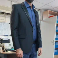 کت شلوار مجلسی مشکی مناسب برای قد ۱۸۰ وزن تا ۷۵