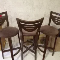 سه عدد صندلی اپن چوبی