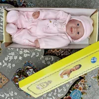 عروسک نوزادی کلکسیونی قدیمی با جعبه، استفاده‌نشده