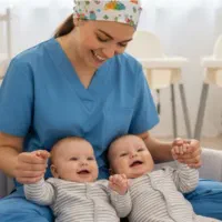 نیازمند پرستار برای دوقلو یکساله