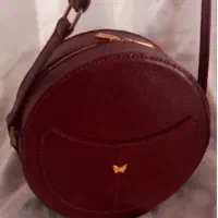 کیف دوشی زنانه چرم اصل(رنگ زرشکی)