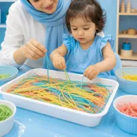 کارگاه مادر کودک ،ماکارونی رنگی