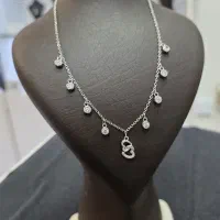 گردنبند نمادار نقره قلب و ستاره