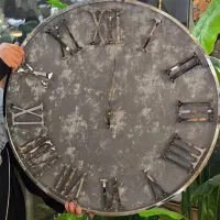ساعت دیواری چرمی اعداد دوبل استیل
