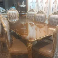 میز ناهارخوری ۸نفره ورق طلا