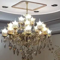 ۶لوستر برنزاصل۳طوقه ۱۱شاخه۱۹شعله مجلسی