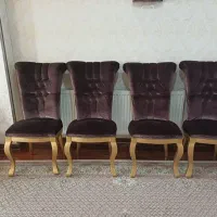 ۶عدد صندلی غذاخوری و۲عدد صندلی چرم اصل