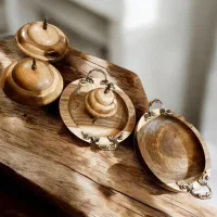 ظروف چوبی چوب گردو ظروف دفرمه ورق بزنید