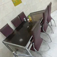 میز و صندلی تمام استیل و چوب