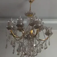 لوستر ۱۰ شعله پر کریستال وزن دار