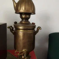 سماور زغالی قدیمی و کتری روسی
