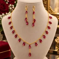 نیم ست بامهره یاقوتی