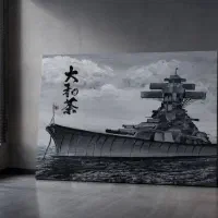 نقاشی رنگ روغن از کشتی Yamato