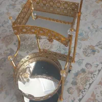 میز بار اماراتی طلایی + سطل زباله و جا دستمال کاغذ