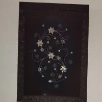 تابلو بزرگ گل نقره