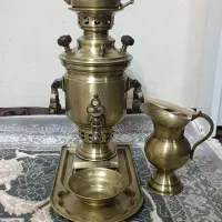 سماور زغالی  برنجی کوچک جوندار