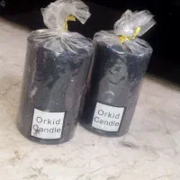 دو عدد شمع مشکی براق