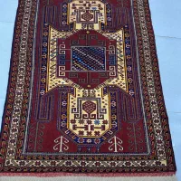 قالیچه کف ابریشم زرع و نیم طرح معرکه دستبافت